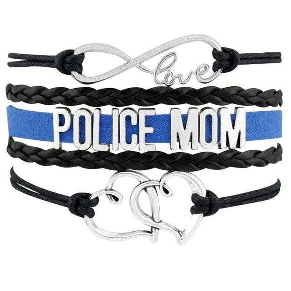 ISupportMyHero Beautiful Police Leather Charm Bracelet for Moms & Wives! Mom