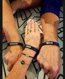ISupportMyHero Family Thin Blue Line Police Personalized Bracelet