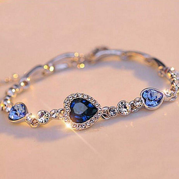ISupportMyHero Virtuous Blue Heart Link Bracelet for LEO Love! Blue
