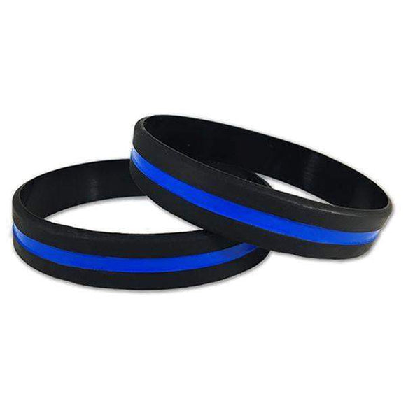 ISupportMyHero Thin Blue Line Bracelet for Law Enforcement Appreciation 3 Pack