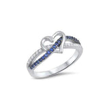 ISupportMyHero Elegant Thin Blue Line Heart Ring