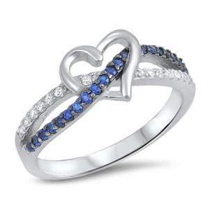ISupportMyHero Elegant Thin Blue Line Heart Ring 