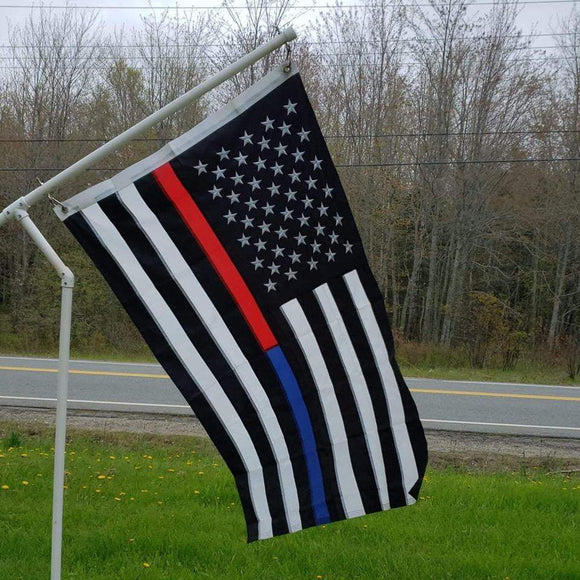 ISupportMyHero Thin Red & Blue Line American Flag With Grommets 3 X 5 Feet 