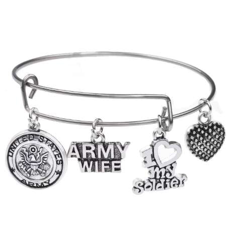 ISupportMyHero Gorgeous Army Wife Charm Bracelet 