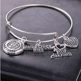ISupportMyHero Gorgeous Air Force Wife Charms Bracelet