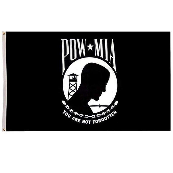 ISupportMyHero POW MIA Flag With Grommets 3 X 5 Feet - You Are Not Forgotten! 