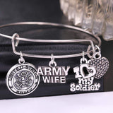 ISupportMyHero Gorgeous Army Wife Charm Bracelet