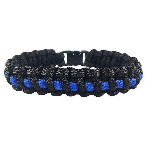 ISupportMyHero Thin Blue Line Paracord Survival Police Bracelet Individual