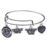 ISupportMyHero Gorgeous US Marine Wife Charms Bracelet - Freedom Is not Free!