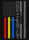 ISupportMyHero Men's 911 One Family Shirt - Dispatch, Police & Firefighter Unity