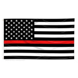 ISupportMyHero Thin Red Line American Flag With Grommets 3 X 5 Feet 
