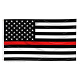 ISupportMyHero Thin Red Line American Flag With Grommets 3 X 5 Feet