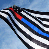ISupportMyHero Thin Red & Blue Line American Flag With Grommets 3 X 5 Feet