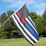 ISupportMyHero Thin Red & Blue Line American Flag With Grommets 3 X 5 Feet