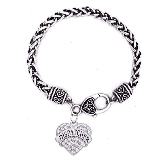 ISupportMyHero Stylish Charm Dispatcher Engraved Bracelet - Available in 3 Colors! Clear