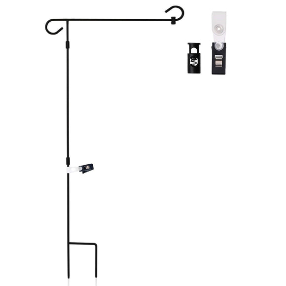 ISupportMyHero Garden Flag Pole Set - With Wind Clip & Stopper! 