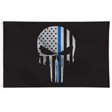 ISupportMyHero Thin Blue Line Punisher Flag 3x5 Feet with Grommets