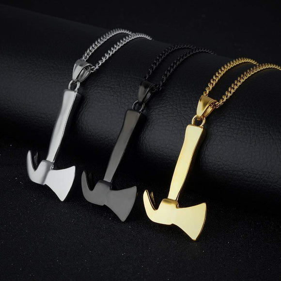 ISupportMyHero Firefighter's Axe Necklace - Gold, Silver & Black! 