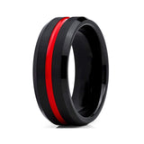 ISupportMyHero Elegant Thin Red Line Ring - Pure Stainless Steel 12