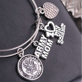 ISupportMyHero Beautiful Army Mom Charm Bracelet