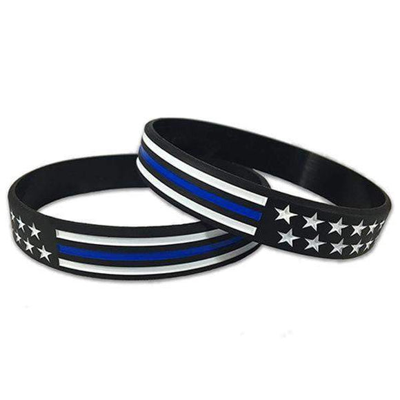 ISupportMyHero Thin Blue Line American Flag Bracelet 