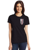 ISupportMyHero Women's Thin Red Line Honor & Respect T Shirt Black / Medium