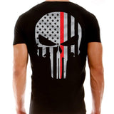 ISupportMyHero Thin Red Line Men's Punisher T Shirt