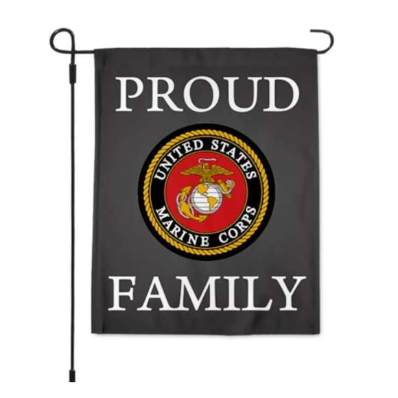 ISupportMyHero Proud Marine Family Garden Flag 12.5 X 18 Inches 