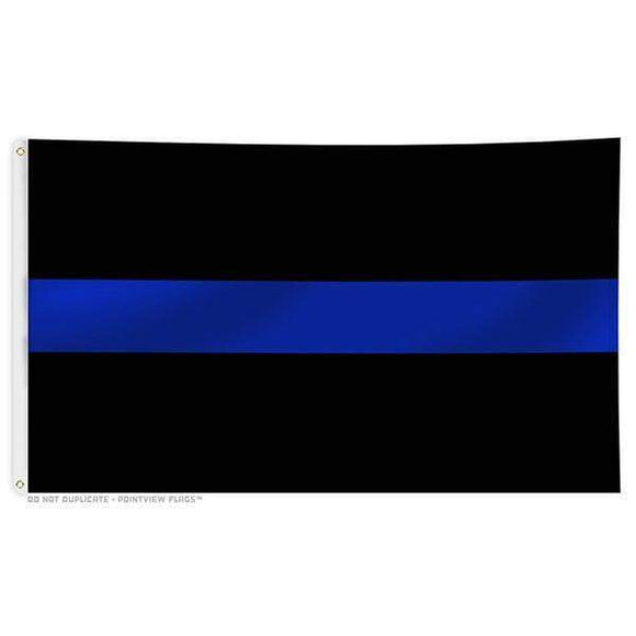 ISupportMyHero Thin Blue Line Flag With Grommets 3 X 5 Feet 