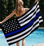 ISupportMyHero Thin Blue Line Towel - Great for the Beach or Home!