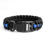 ISupportMyHero Thin Blue Line Paracord Survival Police Bracelet