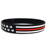 ISupportMyHero Thin Red Line American Flag Bracelet
