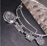 ISupportMyHero Beautiful US Marine Mom Charms Bracelet - Freedom Isn't Free!