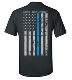 ISupportMyHero Thin Blue Line Men's Honor & Respect T Shirt 