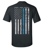 ISupportMyHero Thin Blue Line Men's Honor & Respect T Shirt
