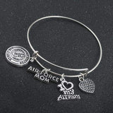 ISupportMyHero Beautiful Air Force Mom Charms Bracelet