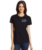 ISupportMyHero Women's Thin Blue Line Honor & Respect T Shirt