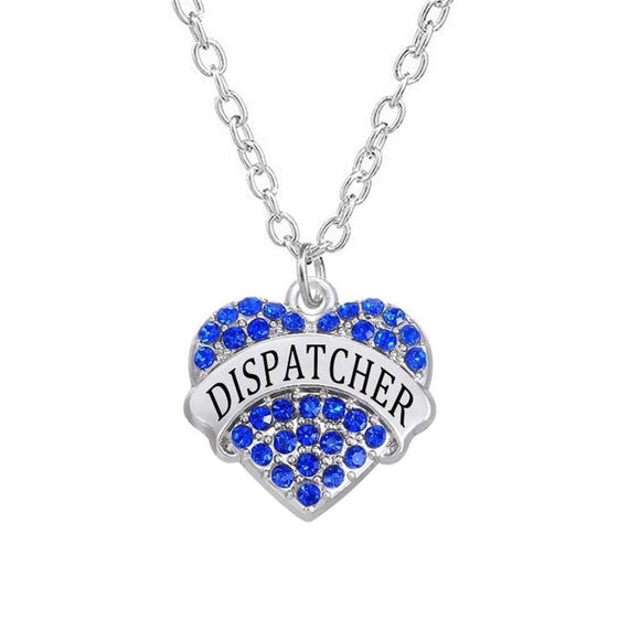 ISupportMyHero Stunning Dispatcher Engraved Necklace - Available in 3 Colors! Blue