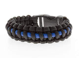ISupportMyHero Thin Blue Line Paracord Survival Police Bracelet 2 Pack