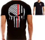 ISupportMyHero Thin Red Line Men's Punisher T Shirt