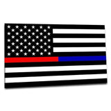 ISupportMyHero Thin Red & Blue Line Sticker 2.5" X 4.5" Car or Laptop Vinyl Decal
