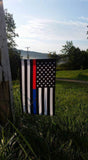 ISupportMyHero Thin Red & Blue Line Garden Flag 12.5 X 18 Inches