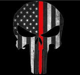 ISupportMyHero Punisher Thin Red Line Sticker 2.5" X 4.5" Car & Laptop Decal
