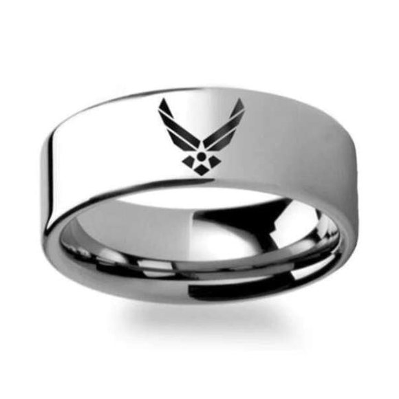 ISupportMyHero Elegant U.S Air Force Ring - Pure Titanium! 