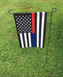 ISupportMyHero Thin Red & Blue Line Garden Flag 12.5 X 18 Inches