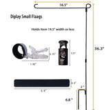 ISupportMyHero Garden Flag Pole Set - With Wind Clip & Stopper!