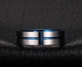 ISupportMyHero Stunning Cross Thin Blue Line Inspired Ring - Pure Tungsten Carbide!