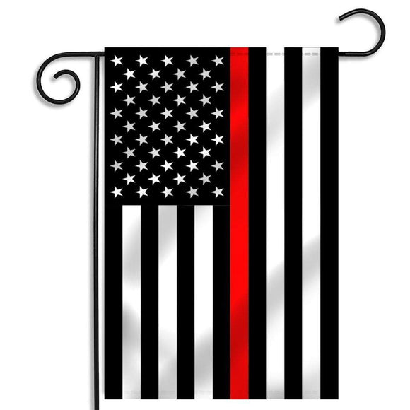 ISupportMyHero Thin Red Line Garden Flag 12.5 X 18 Inches 