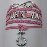 ISupportMyHero Leather Marine Charm Bracelet - Mom or Wife Styles!