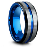 ISupportMyHero Men's Thin Blue Line Ring - Tungsten Carbide